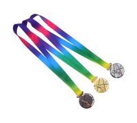 HONITANO 3pcs Basketball Award Medals with Neck Ribbon for Sports Day Zinc Alloy Gold Silver Bronze Medals for Basketball Competitions and Youth Tournaments