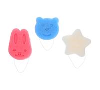 HONITANO 3pcs Bath Sponge Soft Natural Scrubber for Gentle Body and Face Wash with Quick-Dry Material Featuring Blue Bear Pink Bunny White Star Designs