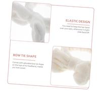 HONITANO 3pcs Coral Fleece Hair Bands with Bowknot Elastic Makeup Head Wraps for Women and Soft Face Washing and Spa Headbands in White Pink Fluffy Hair Accessories