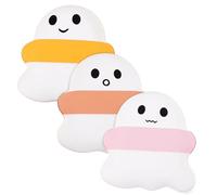 HONITANO 3pcs Cute Fluffy Powder Puff Set Soft Dry Wet Makeup Sponge Puff for Face Powder Non-sticky Setting for Women Colorful Pink Beige Yellow