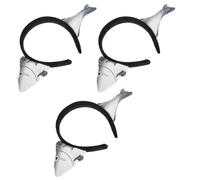 HONITANO 3Pcs Cute Salted Fish Headbands Plush Hair Hoop Animal Party Hairbands for Women Live Streaming, Christmas, Concert, and Spa Makeup Accessories