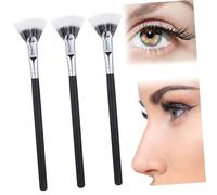 HONITANO 3pcs Fan Shaped Eyelash Brush with Angled Soft Bristles for Clump Mascara Application Lash Separation and False Lash Grooming Versatile Eye Makeup Tool