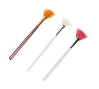 HONITANO 3Pcs Fan Shaped Makeup Brush Precision Applicators for Highlighting Setting Synthetic Bristles Essential Cosmetic Tools for Daily Professional Use