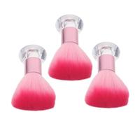 HONITANO 3pcs Fluffy Blush Makeup Brushes with Soft Nylon Bristles and Plastic Handles, Large round Top Powder Brushes for Precision Contouring and Gentle Touch, for Daily Wear and Travel