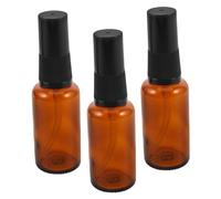 HONITANO 3pcs Glass Lotion Pump Bottles Leakproof Refillable Cosmetic Dispensers for Travel Essential Oils Skincare Liquid Containers with Black Pump