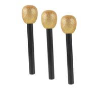 HONITANO 3Pcs Glitter Fake Microphones for for Music Parties Role Playing Photo Props Soft Design Easy to Hold and Carry