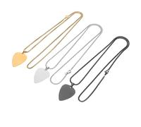HONITANO 3pcs Guitar Pick Necklace: Music Theme Trendy Jewelry - Metal Guitar Pick Hanging Charm - Guitarist Neck Pendant - Music Jewelry With Chain
