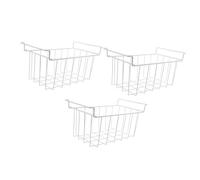 HONITANO 3pcs Hanging Wire Freezer Basket Organizer Bins with Handles, Thickened Metal Mesh Storage Racks 42x22x20cm for Chest Freezer Space Optimization and Food Sorting
