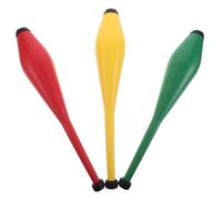 HONITANO 3pcs Juggling Club Pins for Adults and Lightweight Circus Training Sticks with Bright Red Yellow Green Colors for Skill Development Outdoor and Indoor Performance Props