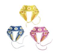 HONITANO 3Pcs Knitted Hairbands for Women and Floral Crochet Head Wraps Yellow Blue and Pink Stylish and Comfortable for Everyday Wear and Special Occasions