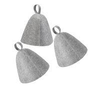 HONITANO 3pcs Lightweight Felt Sauna Hat Set for Men and Women Water Absorbent Quick Dry Bathhouse Accessory with Bell Shaped Design for Comfortable Spa and Steam Room Use