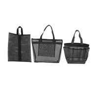 HONITANO 3pcs Mesh Beach Bag Kit Travel Toiletry Bag Portable Cosmetic Organizer Set Zipper for Women Outdoor Bathing and Sauna