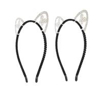 HONITANO 3pcs Metal Cat Ears Headband with Sparkling Rhinestones Alloy Hair Hoop for Women Chic Butterfly Heart Design for Halloween Party Cosplay Glitter Headbands
