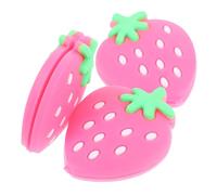 HONITANO 3Pcs Mini Tennis Racket Dampeners Soft Silicone Vibration Absorbers for Improved Control Lightweight Shock Absorber Accessories Fit Tennis Rackets Pink Strawberry Design