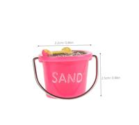 HONITANO 3pcs Miniature Resin Beach Buckets Safe Seaside Dollhouse Accessories for Fairy Garden Patio Decor with Pink Blue Red Pails Creative Micro Landscape Ornaments for Garden Holiday