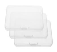 HONITANO 3pcs Plastic Eyelash Storage Boxes Lid 87x78x12mm Small Compact Lash Organizer Case for Travel and Craft Supplies