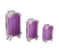 HONITANO 3pcs Reusable Mini Eyelash Storage Boxes Portable Clear Abs Tiny Suitcase False Eyelash Organizer with Capacity Lightweight Travel Makeup Case for Lash Clusters and Cosmetics