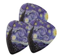 HONITANO 3pcs Triangle Thin Guitar Picks 0.46mm Electric Acoustic Folk Guitar Accessories for Ukulele Small Galaxy Design