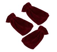 HONITANO 3pcs Velvet Piano Pedal Covers Soft Protective Sleeves with Noise Reducing Foot Pads Easy Installation Red Piano Leg Protectors for Musical Instruments