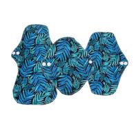 HONITANO 3pcs Washable Bamboo Charcoal Menstrual Pads with Fixed Button and Wing Design Reusable Sanitary Towels for Women Comfortable Hygiene for Travel and Outdoor Activities