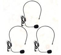 HONITANO 3pcs Wired Head-mounted Microphone Voice Amplifier, Loudspeaker Speaker Mic for Men and Women, Black Headset Microphone for Portable Communication and Public Speaking