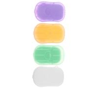 HONITANO 4 Boxes Portable Travel Soap Sheets Small Lightweight Hand Wash Soap Slices for Camping Hiking Business Trips Disposable with Lavender Milk Wormwood Lemon Scents Random Color