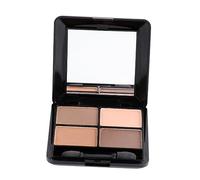 HONITANO 4-color Matte Eyeshadow Palette in Elegant Warm Brown Mirror and Sponge, Pressed Pigments Makeup for Daily Use