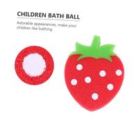 HONITANO 4 Pcs Bath Sponge Fruit Shaped Shower Scrubber for Portable Soft Bathing Sponge Pads with Cute Watermelon Strawberry Orange Designs