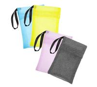 HONITANO 4 pcs Nylon Foaming Soap Bags for Handmade Soap Storage Exfoliating Mesh Pouch with Rich Lather for Body Scrub for Shower Bathing