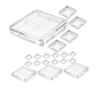 HONITANO 4 Pcs Transparent DIY Eyeshadow Palette with Four Compartments Portable and Lightweight Makeup Organizer Box for Custom Color Mixing Tool for Women the Go