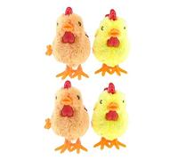 HONITANO 4 Pcs Wind Up Chicken for Plush Chicks with Double Wings Soft Handheld Suitable for Walking and Jumping Practice Random Color Random Color