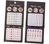 HONITANO 4 Sheets Face Jewels Stickers for Makeup Shiny Rhinestones for Body Nail Art for Halloween Festivals Safe Reusable Design Eye Catching Accessories