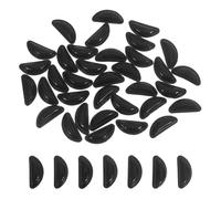HONITANO 40pcs Black Silicone Adhesive Nose Pads D-shape Airbag Cushions Non-slip Eyeglass Grips for Plastic Frames Low Bridge Fit Comfortable Soft Silicone Nose Grips for All-day Wear