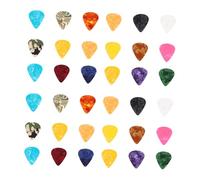 HONITANO 40PCS Mixed Guitar Picks Set Abs Instrument Plectrums for Acoustic Electric Bass Guitar Finger Picks with Rounded Tip for Comfortable Playing