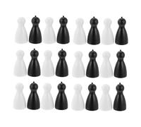 HONITANO 40pcs Plastic Human Shape Chess Pieces for Board Games Black and White Pawns Safe Sturdy Material Replacement Game Accessories for Logical Thinking and Imagination Training