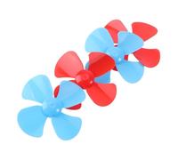 HONITANO 48Pcs DIY Four Bladed Plastic Propellers for Ship Models and Electric Mini Fan Accessories for Creative Safe Boat and Science Education Parts Random Color
