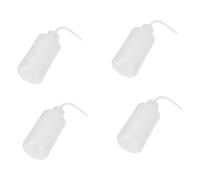 HONITANO 4pcs 250ml Elbow Distilled Water Eye Washing Bottles with Scale Squeeze Salt Water Drop Bottles for Eyelash Extension Cleaning and Eye Care