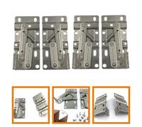 HONITANO 4Pcs 45 Degree Spring Hinge for Cabinet Doors, Pivot Door Hardware with Locking Function, Hidden Tilt-Out Tray Hinges Suitable for Kitchen and Furniture Cabinets