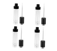 HONITANO 4pcs 8ml Empty Lip Gloss Tubes Small Refillable Lip Gloss Bottles for DIY Black Portable Lipstick Containers for Travel and Makeup
