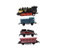 HONITANO 4pcs Alloy Retro Steam Train Toy Set Pull Back Model Train for Boys and Girls Boys Black