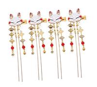 HONITANO 4pcs Ancient Chinese Style Hairpins Tassel Elegant Headwear for Women for Festivals and Special Occasions Unique Cartoon Design