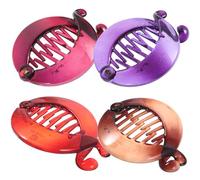 HONITANO 4pcs Banana Hair Clips for Thick Hair Lightweight Stylish Claw Clips for Women Multi Color Red Purple Brown Comfortable All Day Wear