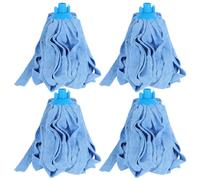 HONITANO 4pcs Blue Microfiber Cloth Mop Head Replacement Pads for Wood Tile Marble Floors Super Absorbent Cleaning Accessories Easy to Replace Mop Refills for Hard Surfaces