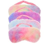 HONITANO 4Pcs Colorful Plush Eye Masks Soft Blindfolds for Sleeping Comfortable Eye Covers for Travel Relaxation for Indoor Outdoor Camping Use