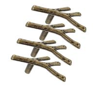 HONITANO 4pcs Decorative Branch Shape Cabinet Knobs Zinc Alloy Closet Dresser Handles Vintage Style Furniture Pulls for Cupboards Wardrobes Easy Installation