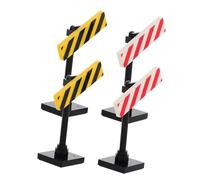HONITANO 4pcs DIY Small Particle Building Blocks Traffic Warning Signs Educational for Creative Learning Home Classroom Private Property No Parking Outdoor Model