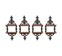 HONITANO 4pcs Dollhouse Miniature Floating Shelf - Mini Wall Mount Double Tier Shelf for Dollhouse Bedroom & Micro Photography - Tiny Hanging Display Rack