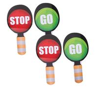 HONITANO 4pcs Double-sided Stop Go Signs for Lightweight Red Green Traffic Signal Paddle Portable Classroom and Home Traffic Safety Education