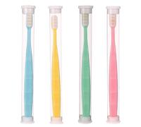 HONITANO 4pcs Extra Soft Micro Nano Toothbrush for Sensitive Teeth Gentle Cleaning with Bristles Yellow Green Pink Sky Blue for Delicate Oral Care