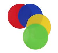 HONITANO 4pcs Flat Soccer Tennis Marker Discs in Red Yellow Blue Green PVC Training Floor Spots for Football Exercise Agility and Multi Sport Field Boundary Markers Lightweight Portable